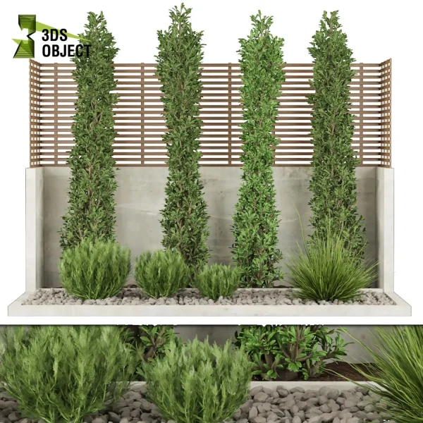 3d garden plant models botanical Visualization Landscape Foliage Vegetation Rendering Environment tree Design high poly bush tree pine