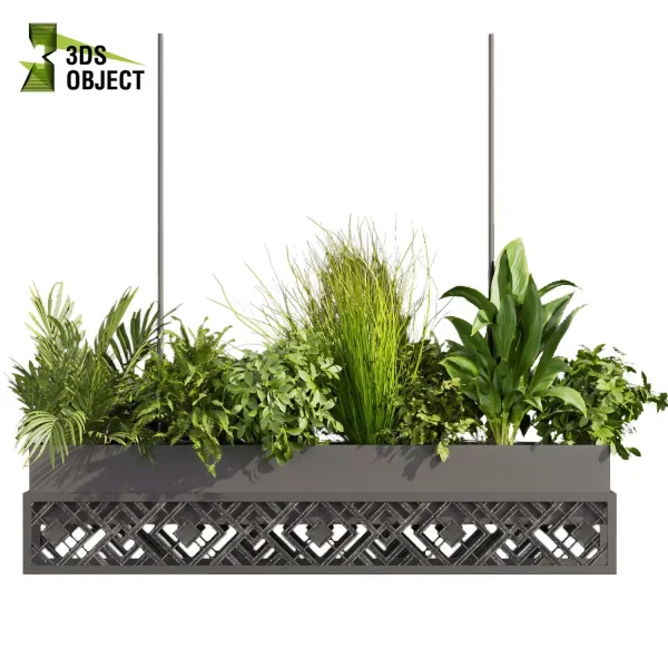 3d model plant hanging free Botanical Models Palm fern bush paradise mostera pampas Vegetation Rendering Virtual Botany Ecological Simulation architectural visualization cinema 4d 3ds max blender enscape fbx obj Rhino Sketchup lumion