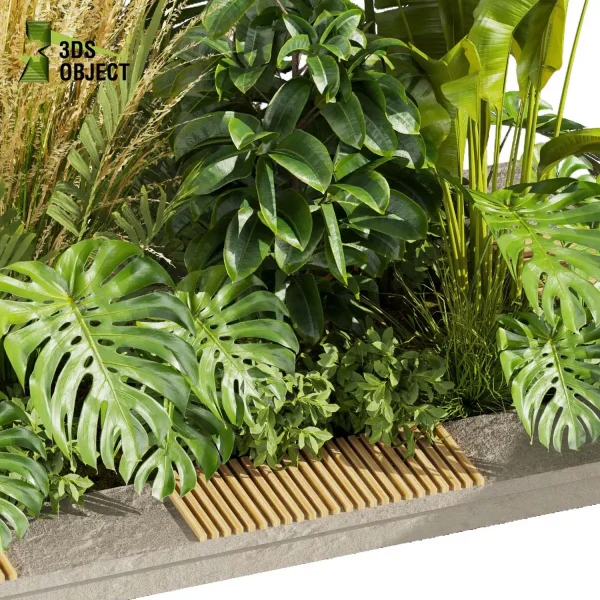 3d garden plant models botanical Visualization Landscape Foliage Vegetation Rendering Environment tree Design high poly bush banana monstera rubber pampas palm cinema 4d 3ds max blender enscpae fbx obj Rhino Sketchup lumion