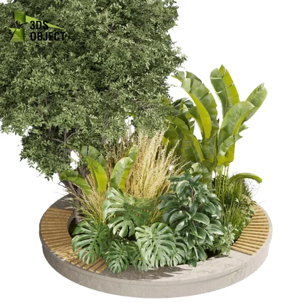 3d garden plant models botanical Visualization Landscape Foliage Vegetation Rendering Environment tree Design high poly bush tree banana monstera rubber grass planter pot greenhouse balcony decorative hamedorea cinema 4d 3ds max blender enscpae fbx obj Rhino Sketchup lumion