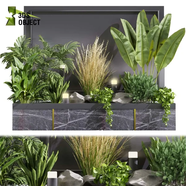 3d garden plant models botanical Visualization Landscape Foliage Vegetation Rendering Environment tree Design high poly bush pampas palm peace lily pothos banana Virtual Garden Design Botanical Simulation Plant Visualization Vegetation Modeling cinema 4d 3ds max blender enscpae fbx obj Rhino Sketchup lumion