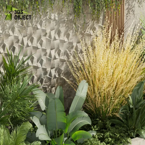 3d garden plant models botanical Visualization Landscape Foliage Vegetation Rendering Environment tree Design high poly Ivy banana monstera pampas dracena peace lily cinema 4d 3ds max blender enscpae fbx obj Rhino Sketchup lumion 3D architectural visualization