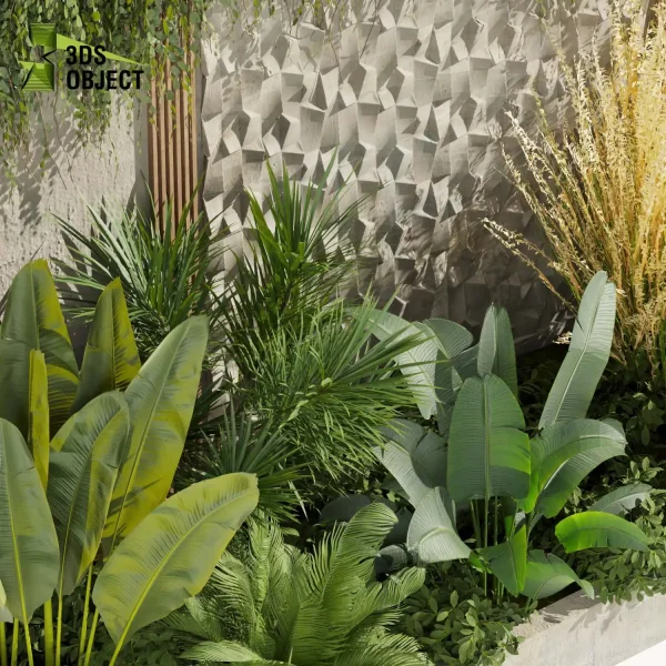 3d garden plant models botanical Visualization Landscape Foliage Vegetation Rendering Environment tree Design high poly Ivy banana monstera pampas dracena peace lily cinema 4d 3ds max blender enscpae fbx obj Rhino Sketchup lumion 3D architectural visualization