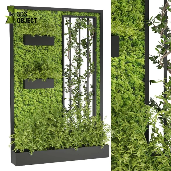 3d vertical fitowall plant models botanical Visualization Landscape Foliage Vegetation buy purchase Rendering Environment tree Design high poly Vertical Garden Design Software Green Wall Rendering Green Wall Simulation cinema 4d 3ds max blender enscpae fbx obj Rhino Sketchup lumion