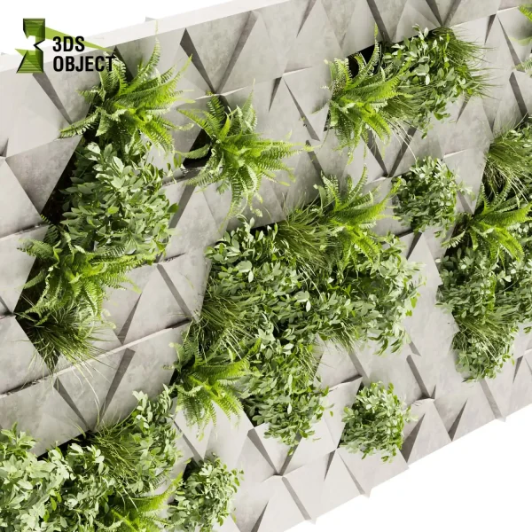 3d vertical fitowall plant models botanical Visualization Landscape Foliage Vegetation buy purchase Rendering Environment tree Design high poly Bush ivy vertical fern grass interior visualization landscape