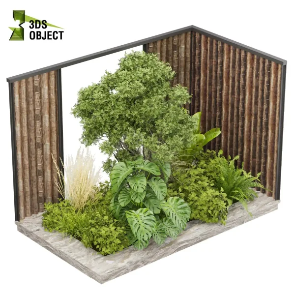 3d garden plant models botanical Visualization Landscape Foliage Vegetation Rendering Environment tree Design high poly Bush tree monstera banana fern pampas cinema 4d 3ds max blender enscpae fbx obj Rhino Sketchup lumion