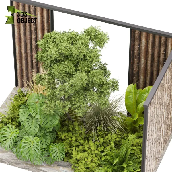 3d garden plant models botanical Visualization Landscape Foliage Vegetation Rendering Environment tree Design high poly Bush tree monstera banana fern pampas cinema 4d 3ds max blender enscpae fbx obj Rhino Sketchup lumion
