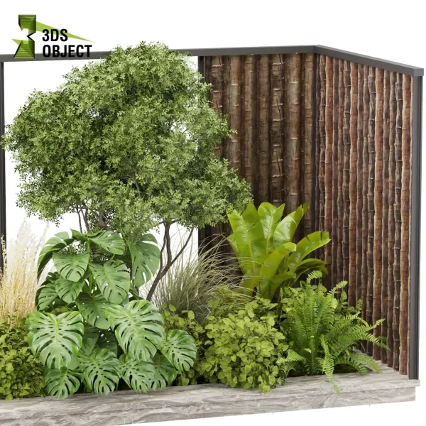 3d garden plant models botanical Visualization Landscape Foliage Vegetation Rendering Environment tree Design high poly Bush tree monstera banana fern pampas cinema 4d 3ds max blender enscpae fbx obj Rhino Sketchup lumion