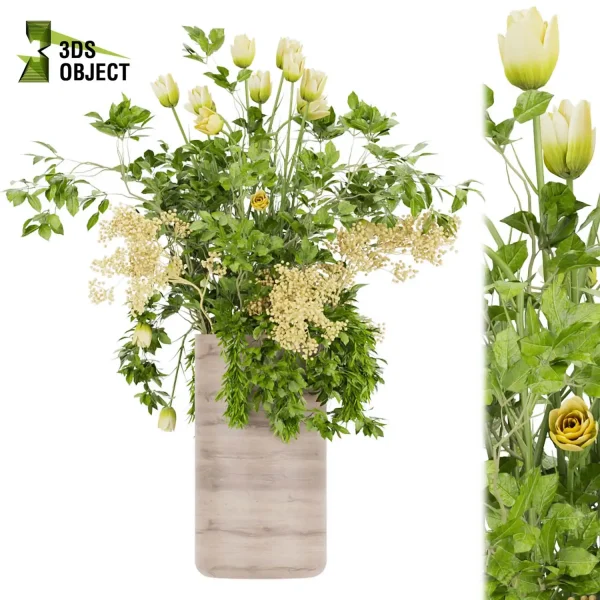 3d bouquet flower grass pampas plant models botanical Visualization Landscape Foliage Vegetation buy purchase Rendering Environment tree Design dried flower high low poly rose white yellow decorative houseplant flowerpot cinema 4d 3ds max blender enscpae fbx obj Rhino Sketchup lumion