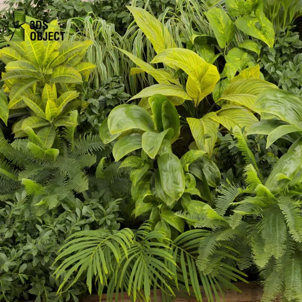 3d vertical fitowall plant models botanical Visualization Landscape Foliage Vegetation buy purchase Rendering Environment tree Design high poly Bush fern palm banana corton planter pot greenhouse balcony decorative cinema 4d 3ds max blender enscpae fbx obj Rhino Sketchup lumion